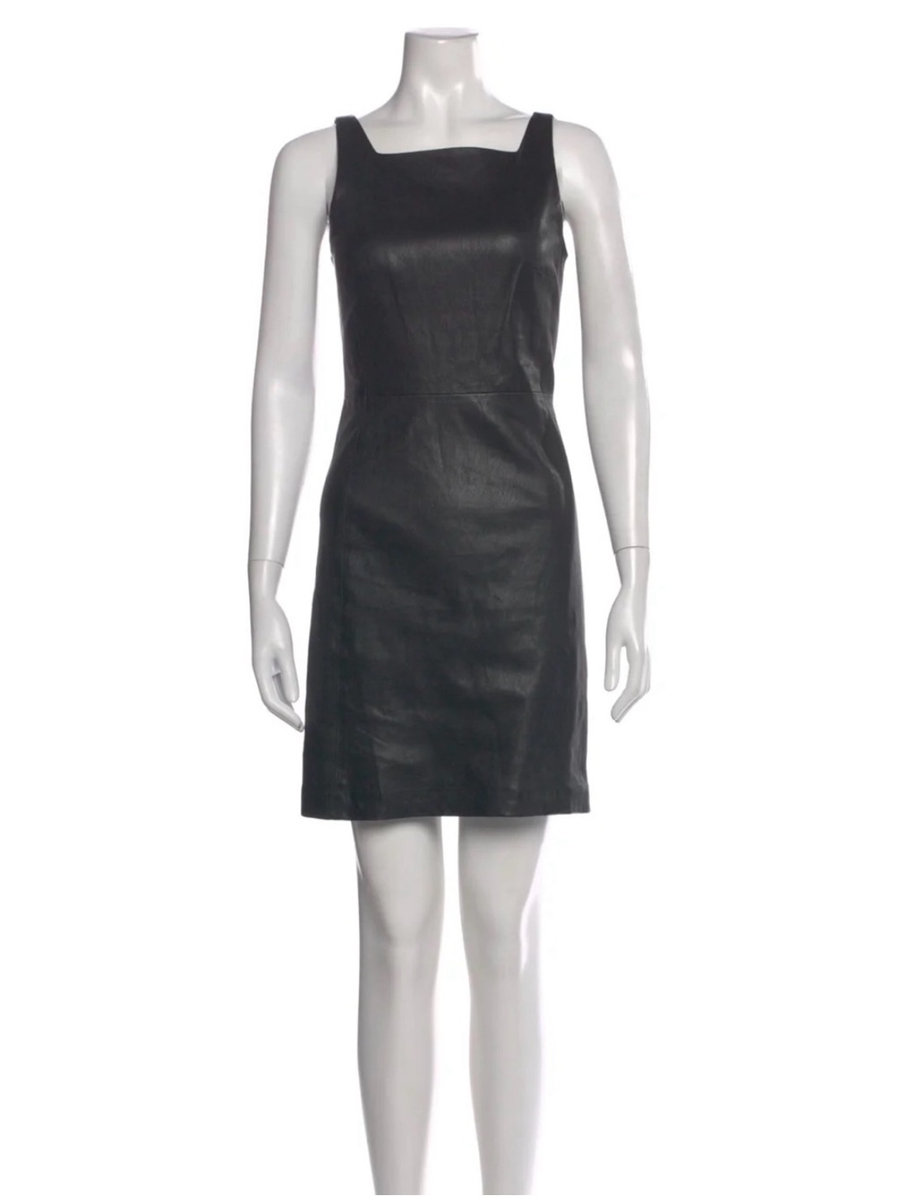 Theory Lamb Leather Black Leather Mini Dress